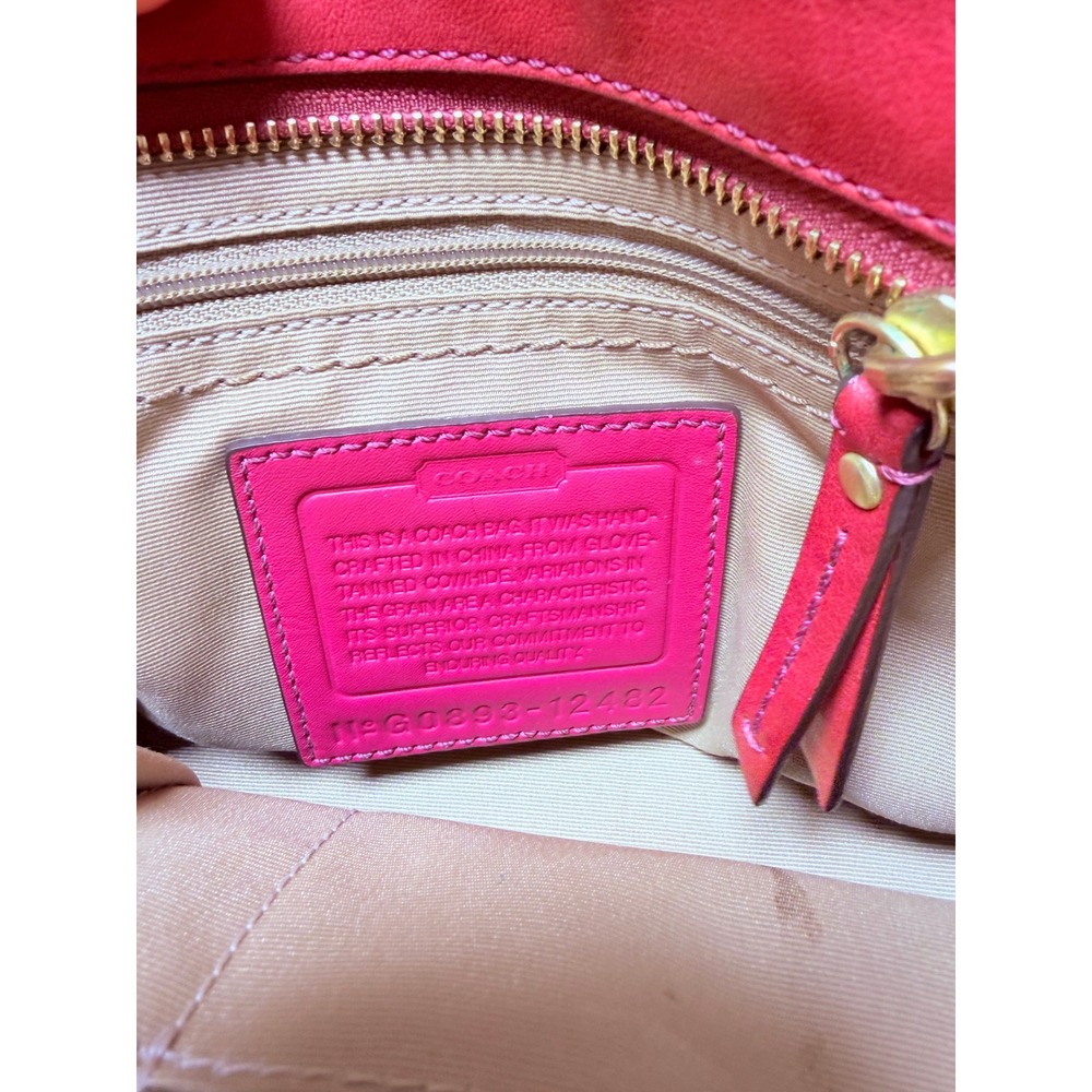 Coach Hampton Legacy Red Leather Satchel Bag 12482 Turnlock Vintage Tote - Picture 7 of 9